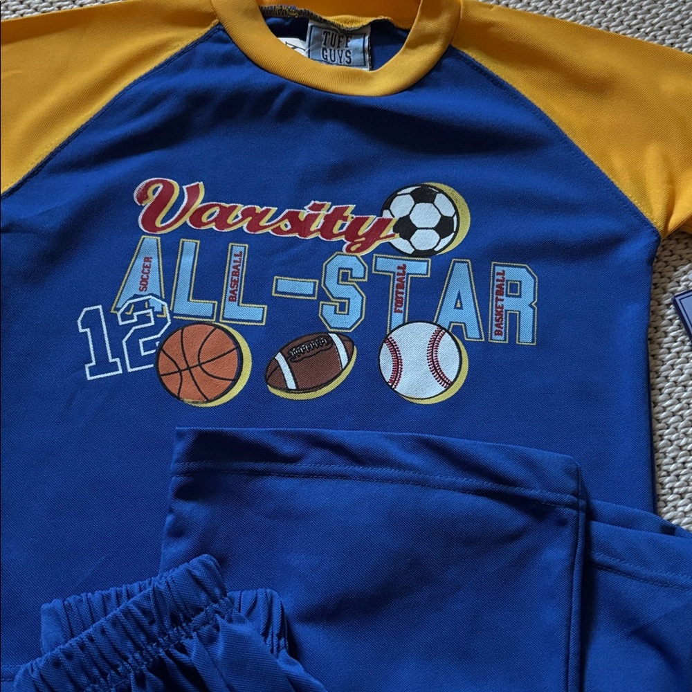 Pajamas boys new size 8/10 polyester Tuff Guys Varsity All Star